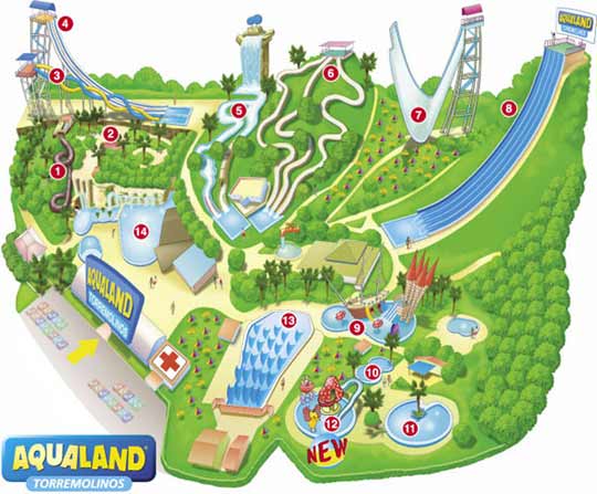 Aqualand Torremolinos attraction plan