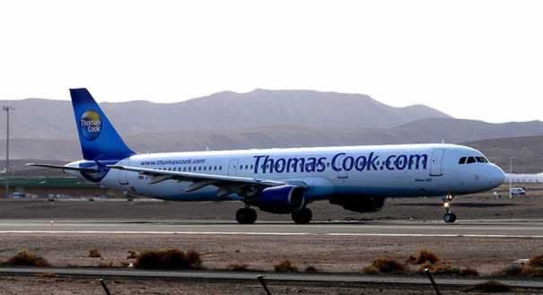 Thomas Cook Plane on runway of Fuerteventura Airport